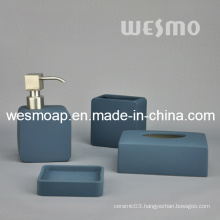 Dark Blue Rubber Oil Coated Porcelain Bathroom Set (WBC0808A)